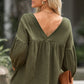 Dropped Shoulder V-Neck Blouse