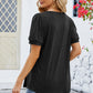 Ruched Scoop Neck Short Sleeve Blouse