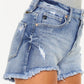 Kancan Distressed Raw Hem Denim Shorts