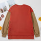 Contrast Round Neck Long Sleeve Sweatshirt