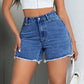 Raw Hem High Waist Denim Shorts