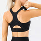 Round Neck Wide Strap Active Bra