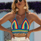 Contrast Halter Neck Swim Top