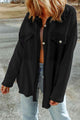 Button Down Long Sleeve Jacket Black