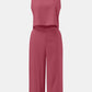 Round Neck Top and Wide Leg Pants Set