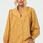 Ruched Button Up Long Sleeve Shirt