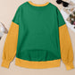 Contrast Round Neck Long Sleeve Sweatshirt