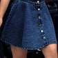 Buttoned Mini Denim Skirt