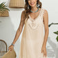 Tassel Scoop Neck Wide Strap Cover-Up