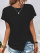 Full Size Round Neck Short Sleeve T-Shirt Black