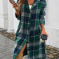 Devine Plaid Long Sleeve Hooded Coat