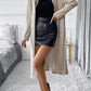 Side Slit Ribbed Open Front Cardigan