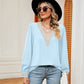 Contrast Puff Sleeve Blouse