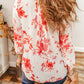 Floral Notched Long Sleeve Blouse