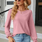 Round Neck Flounce Sleeve T-Shirt