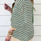 Contrast Stripes Round Neck Long Sleeve Sweatshirt