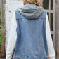 Sleeveless Denim Top with A Detachable Hood