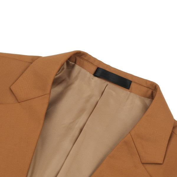 Mens Solid Color Single Vent 1 Button Blazer