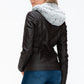 YMI Faux Layered Double-Zipper Jacket with Fuzzy Hood