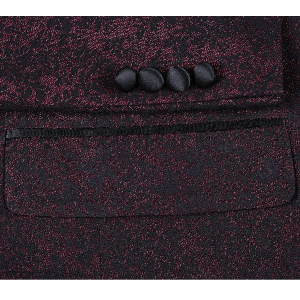 290-5 Men's Slim Fit Burgundy Tuxedo Blazer