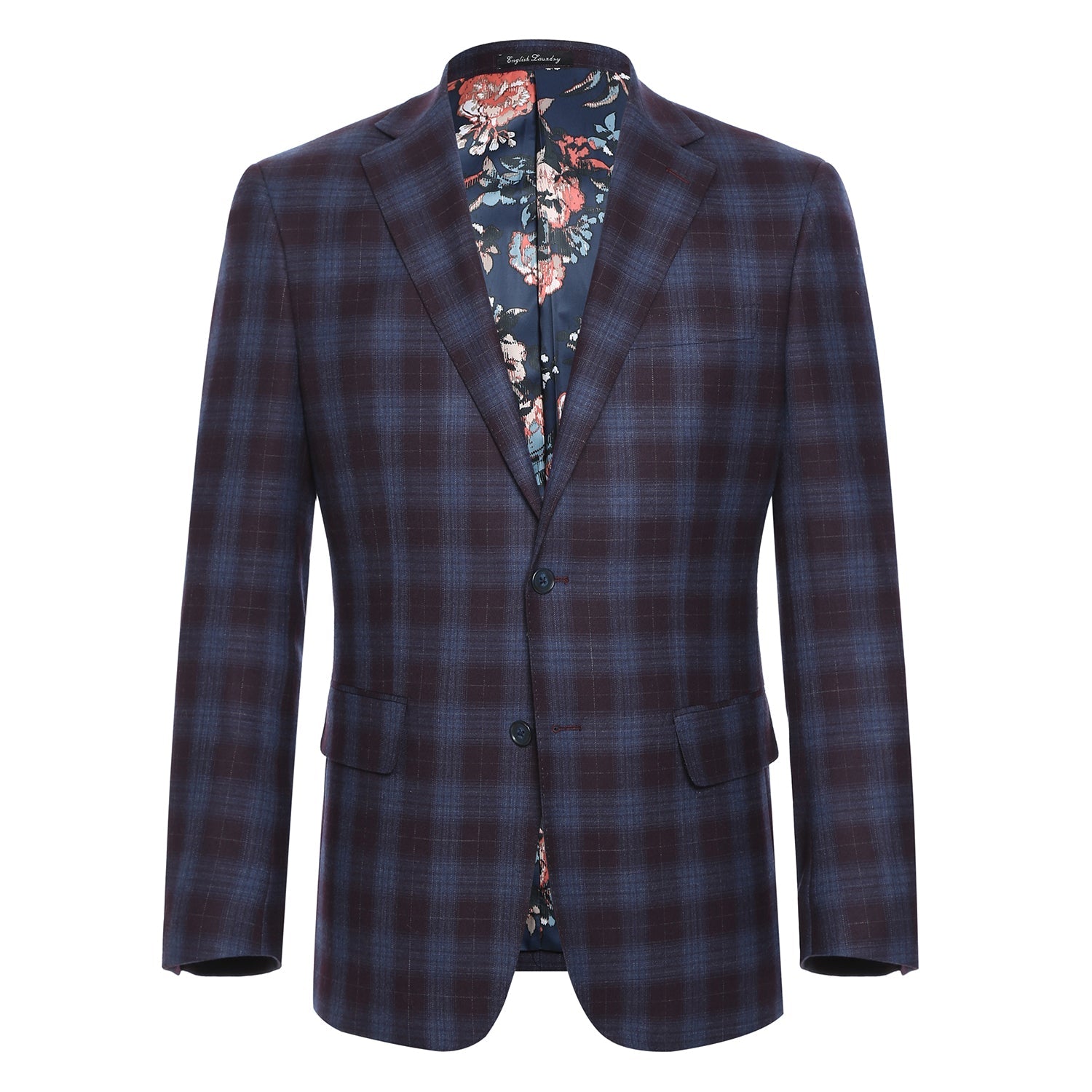 EL62-67-750 Blue with Black Check Wool Suit
