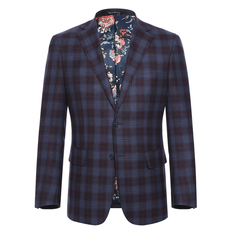 EL62-67-750 Blue with Black Check Wool Suit