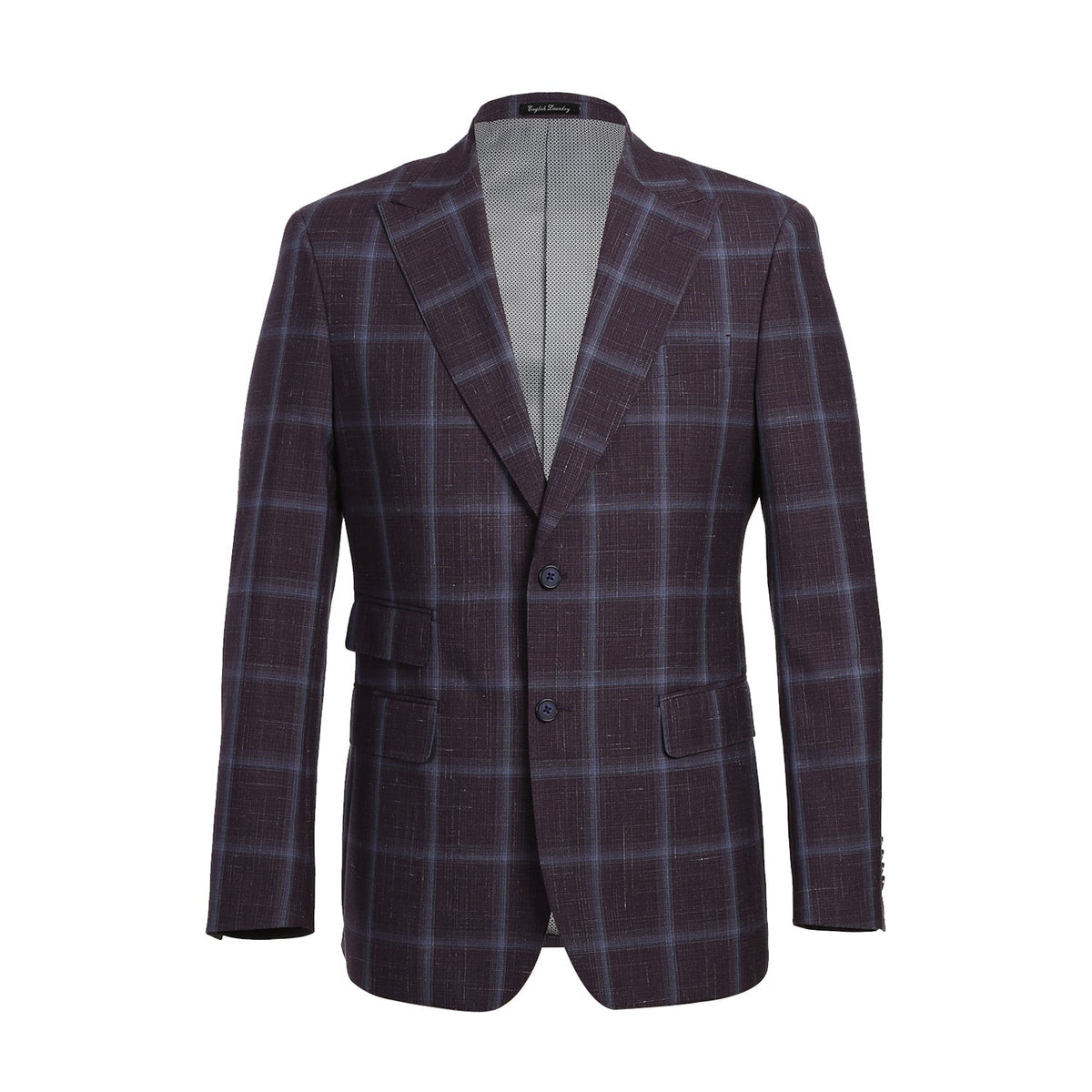 EL72-62-900 Purple Window Pane Check Wool Suit