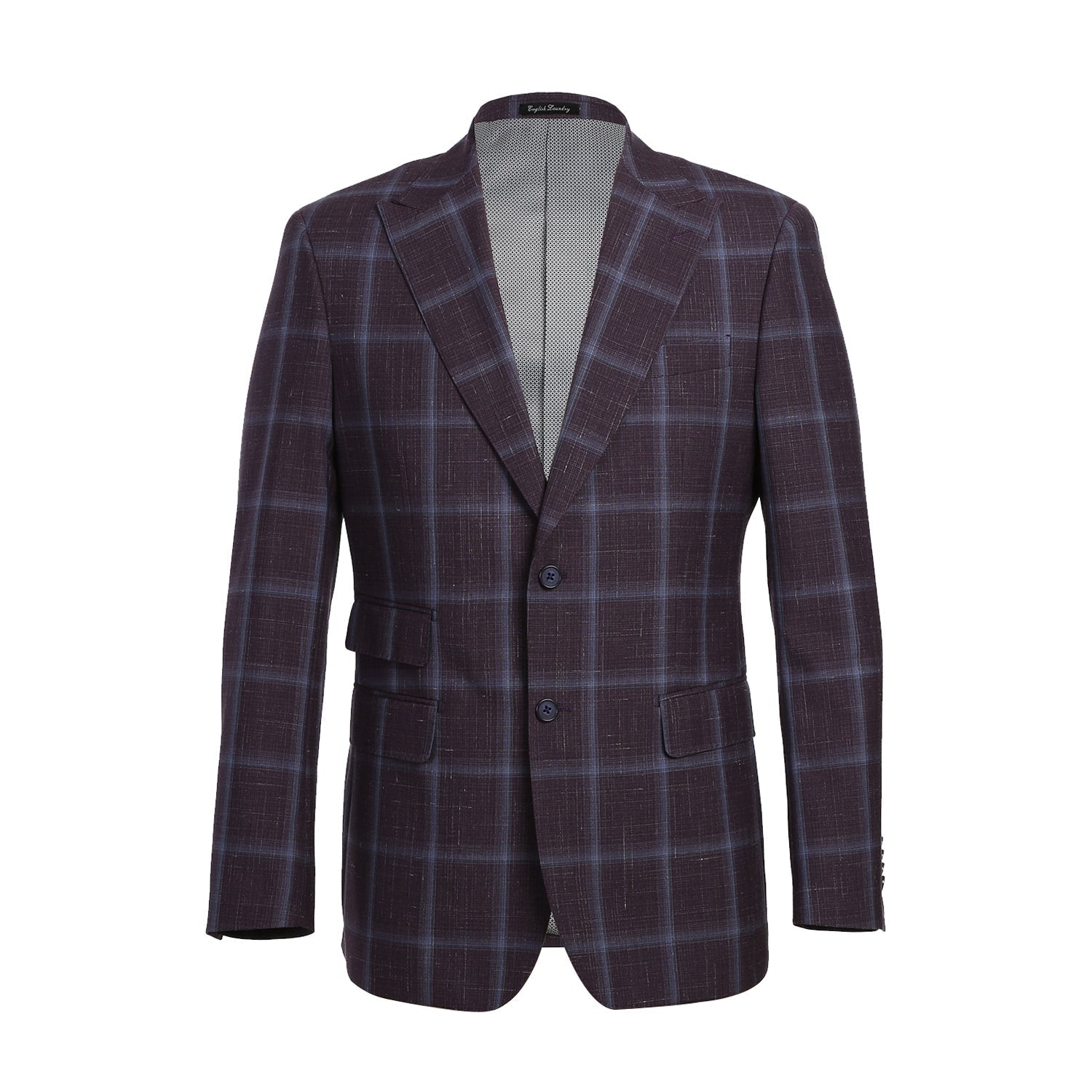 EL72-62-900 Purple Window Pane Check Wool Suit
