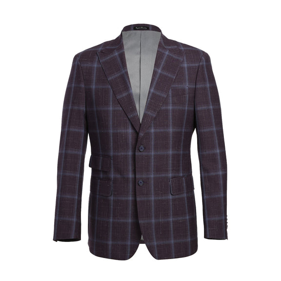 EL72-62-900 Purple Window Pane Check Wool Suit