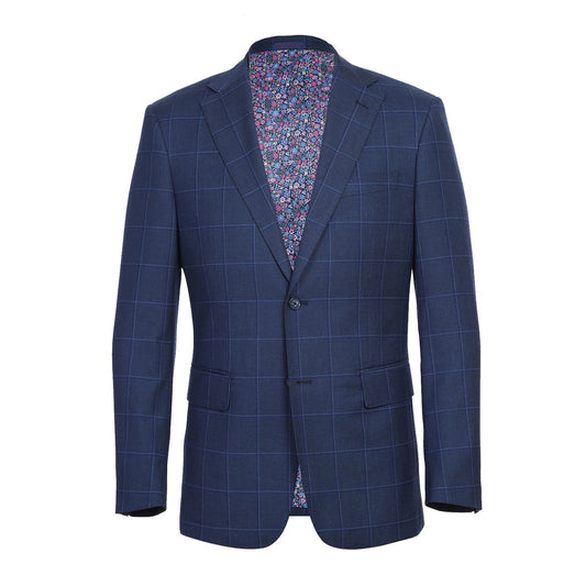 82-52-412EL Dark Blue Windowpane Check Suit