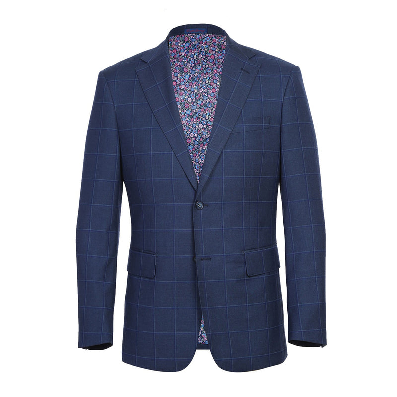 82-52-412EL Dark Blue Windowpane Check Suit