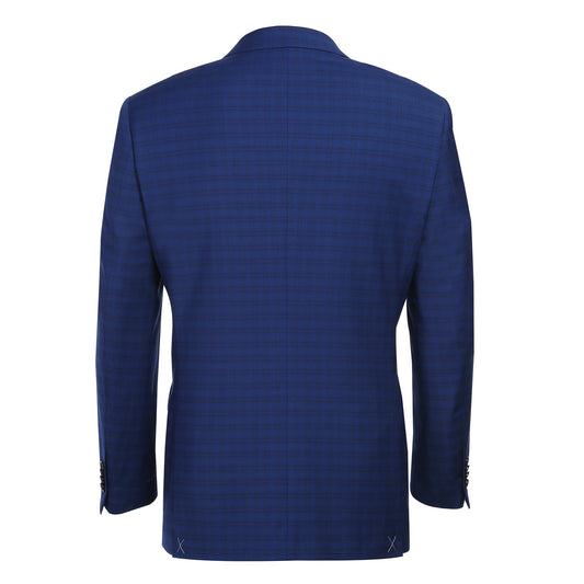 564-2 Men's Classic Fit Wool Blend Checked Suit