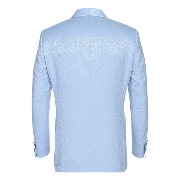 290-19 Men's Slim Fit Stretch Shawl Jacket LIGHT BLUE L40 New Slim Fit