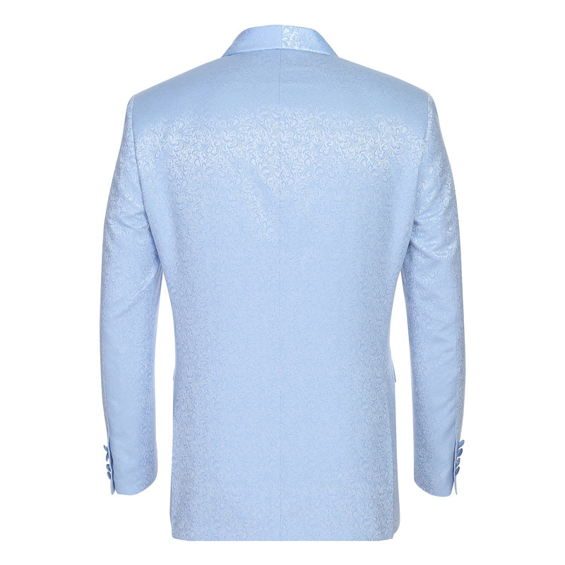 290-19 Men's Slim Fit Stretch Shawl Jacket LIGHT BLUE L40 New Slim Fit
