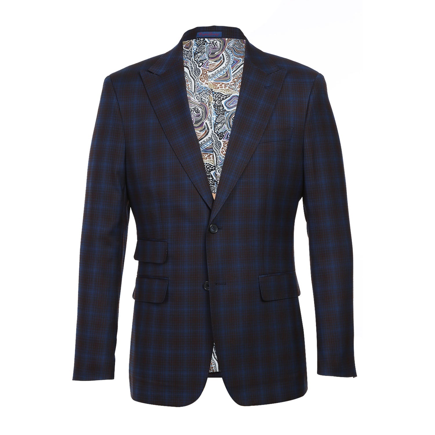 82-55-470EL Navy with Burgundy Check Suit