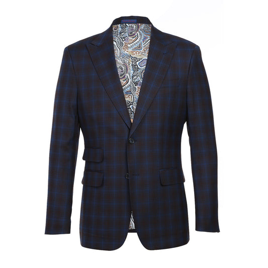 82-55-470EL Navy with Burgundy Check Suit