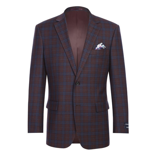 567-9 Men's Classic Fit Wool Blazer PURPLE L40 Classic Fit