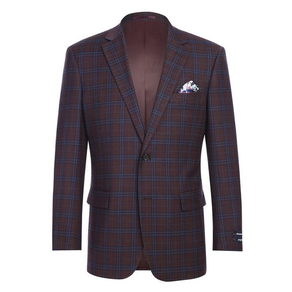 567-9 Men's Classic Fit Wool Blazer PURPLE L40 Classic Fit