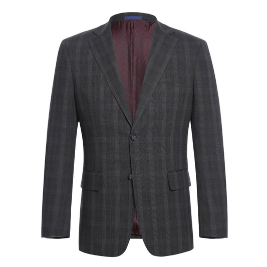 72-52-095EL Charcoal Checked Notch Suit
