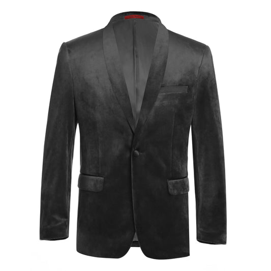 290-10 Men's Slim Fit Stretch Shawl Jacket BLACK L40 Slim Fit