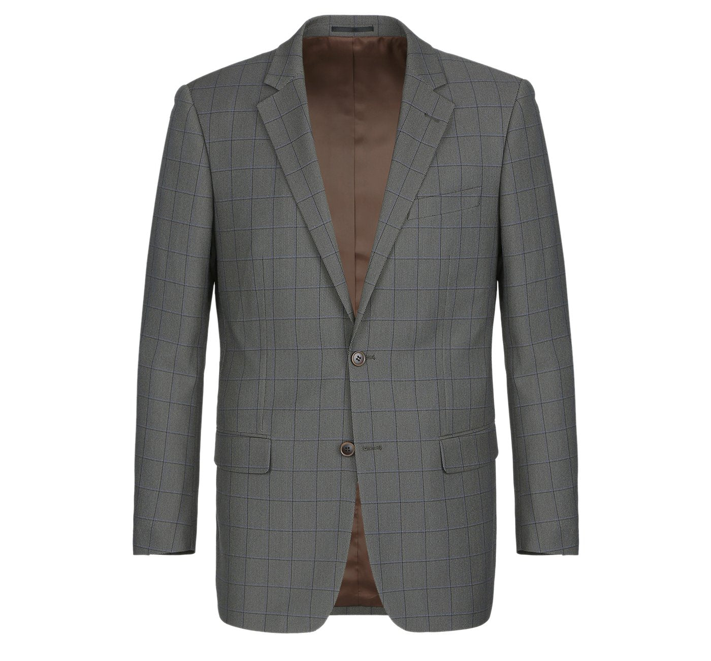 292-2 Men's Two Piece Classic Fit Windowpane Check Dress Suit