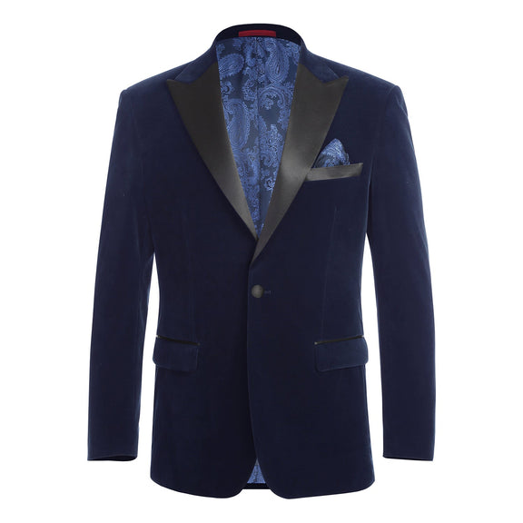 290-12 Men's New Slim Fit Tuxedo Jacket NAVY L40 New Slim Fit