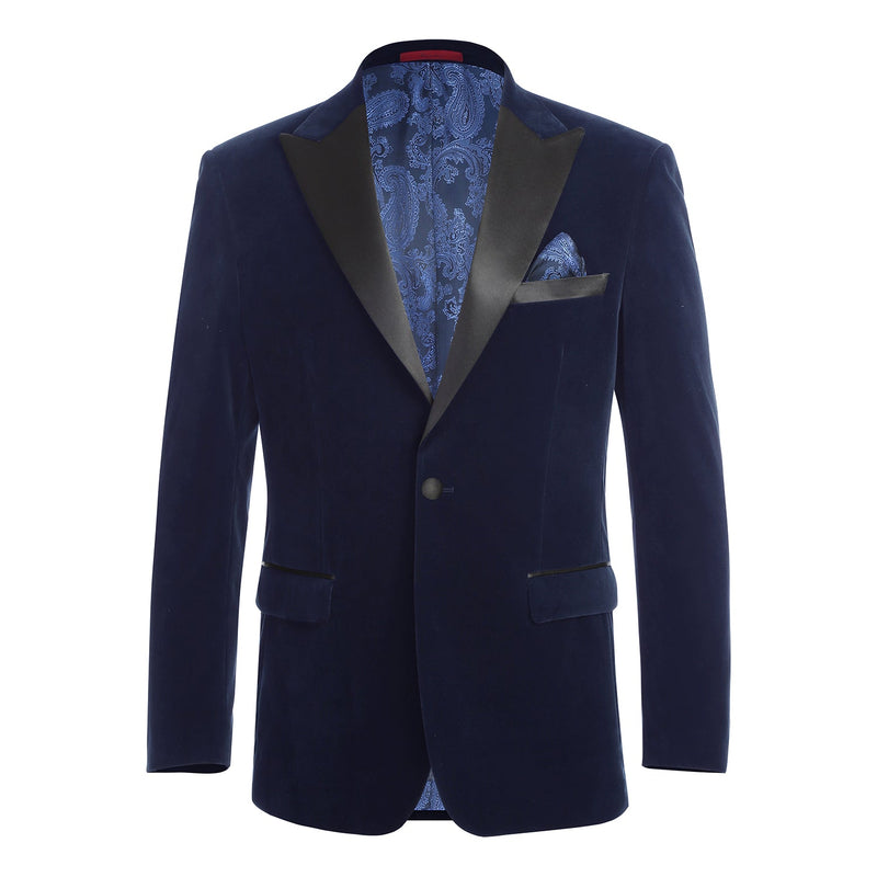 290-12 Men's New Slim Fit Tuxedo Jacket NAVY L40 New Slim Fit