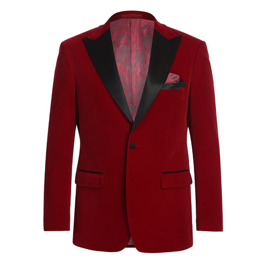290-13 Men's New Slim Fit Tuxedo Jacket RED L40 New Slim Fit