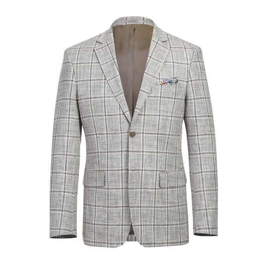 610-9 Men's New Slim Fit Blazer KHAKI L40 New Slim Fit