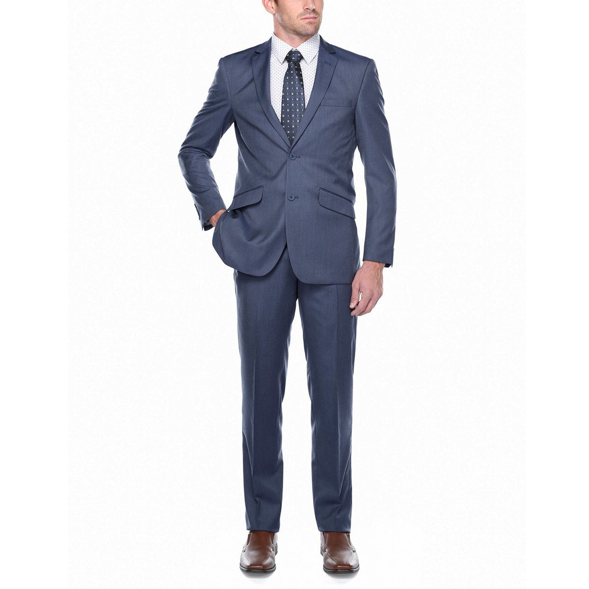 203-19 Men's 2-Piece Slim Fit Single Breasted Notch Lapel Suit