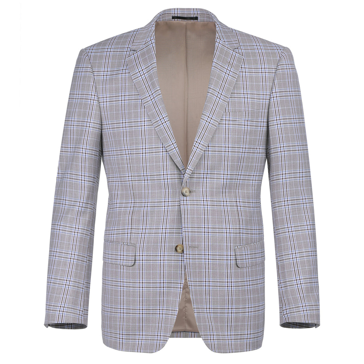 292-7 Men's Slim Fit 2-Piece Single Breasted Check Dress Suit