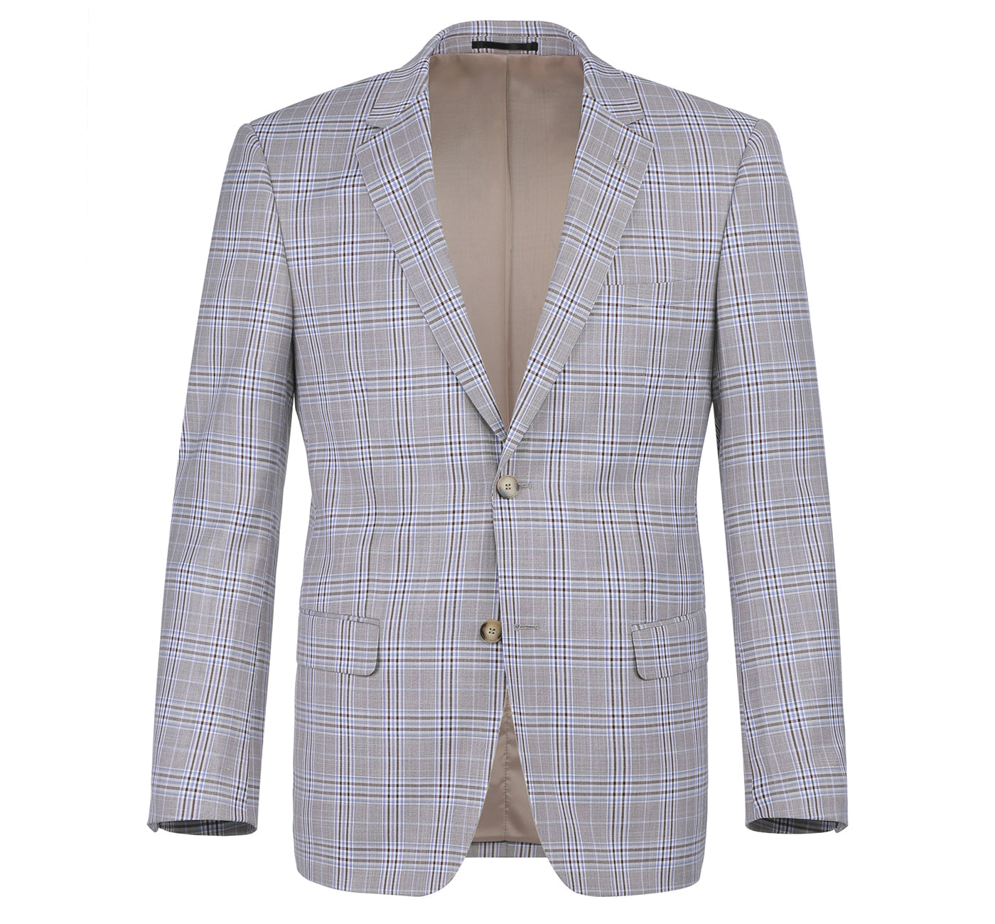 292-7 Men's Slim Fit 2-Piece Single Breasted Check Dress Suit