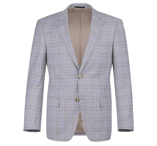 292-7 Men's Slim Fit 2-Piece Single Breasted Check Dress Suit