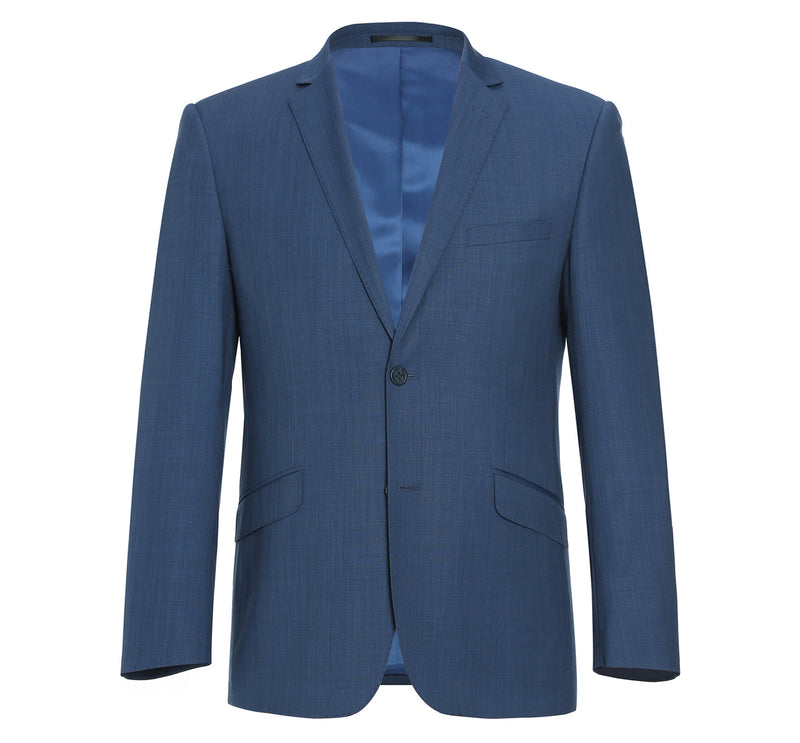 557-1 Men's 2-Piece Slim Fit Single Breasted Wool Suit